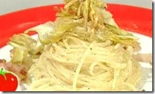 Spaghetti alla gricia con carciofi