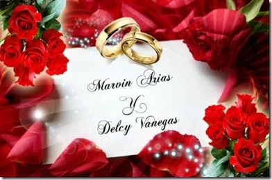 tarjeta de boda 2012 sencilla con rosas