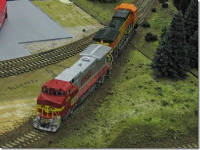 IMG_5573 BNSF B40-8Ws on the Twin Lakes & Western HO-Scale Layout at the WGH Show in Portland, OR on February 18, 2007