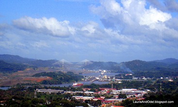 Miraflores locks and Centennial Bridge, Panama Canal