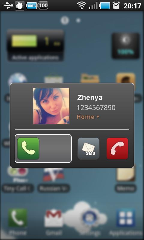 Tiny Call Confirm Screen 2