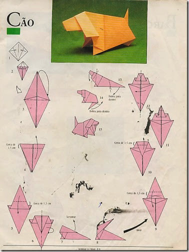 perro origami para niño