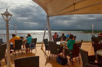 late lunch on the patio before departing Costa Maya
