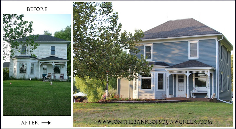 before and after porch and bay window