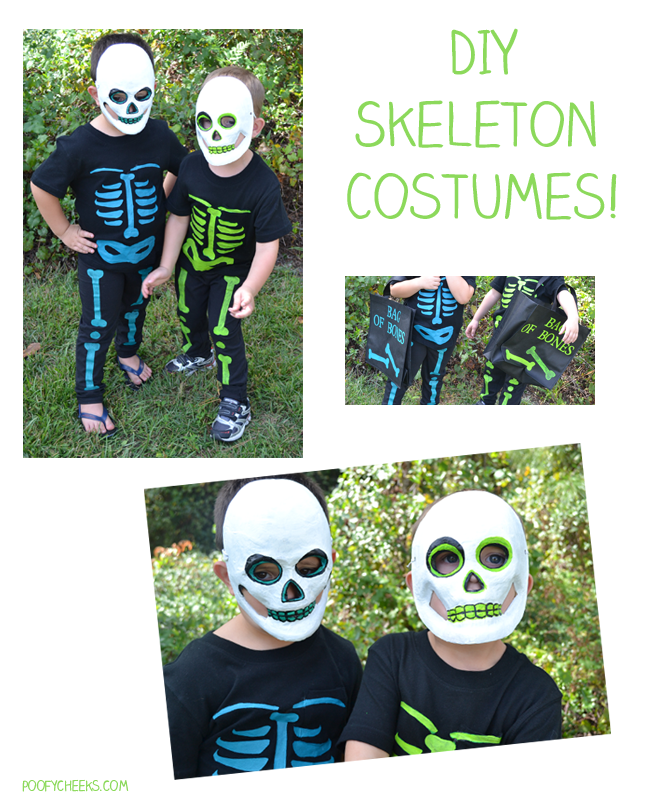 DIY Halloween Skeleton Costumes - Poofy Cheeks