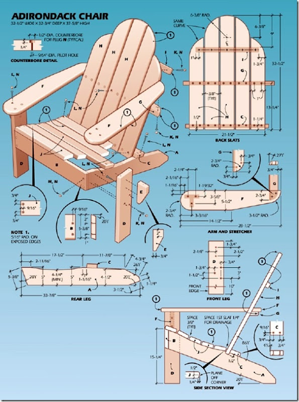 case e interni - sedie per esterni  - faidate - Adirondack Chair (4)