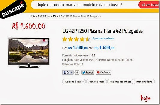 TV plasma 1600