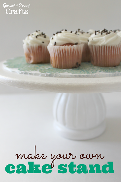 make your own cake stand with #DecoArt at GingerSnapCrafts.com #spon