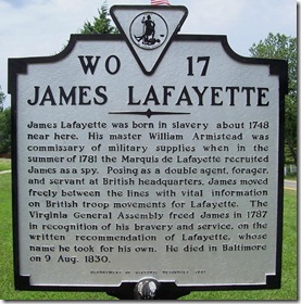 James Lafayette Marker WO-17  New Kent Co., VA