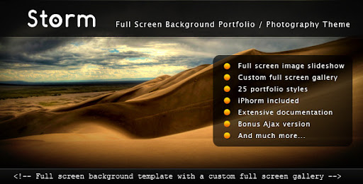 Storm - Full Screen Background Template - Photography Creative