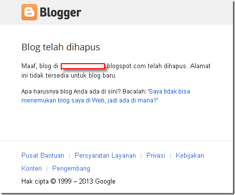 blog dihapus google