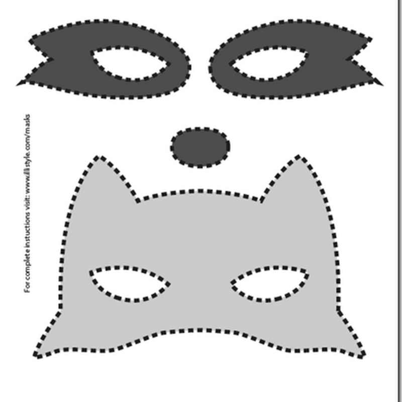 Máscara de mapache para hacer fieltro o foam, moldes