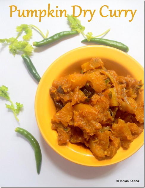 Pumpkin Dry Curry Sabji Recipe