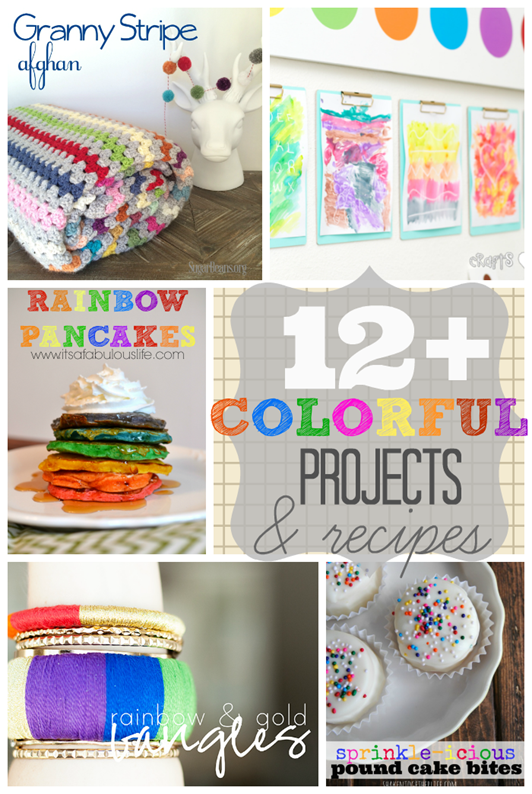 Over 12 Colorful Projects & Recipes at GingerSnapCrafts.com #linkparty #features #colorful #rainbow #color