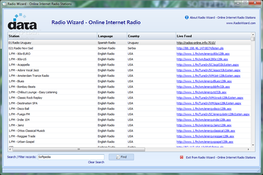 برنامج محطات راديو أونلاين Radio Wizard 1.0.1.100