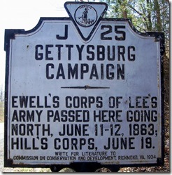Gettysburg Campaign, Marker J-25 Rappahannock County, VA