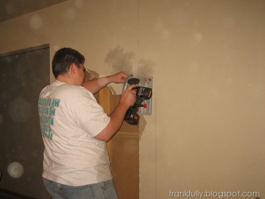 demo: cutting out the drywall