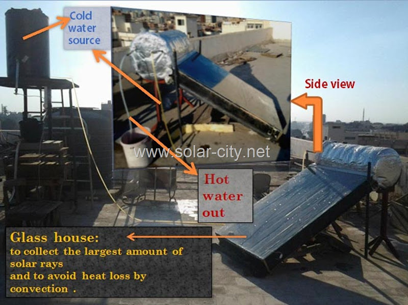 homemade solar water heater- total view - solar city