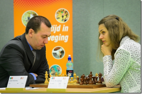 Gata Kamsky vs Anna Muzychuk, round 6, ACP Golden Classic 2012, Amsterdam