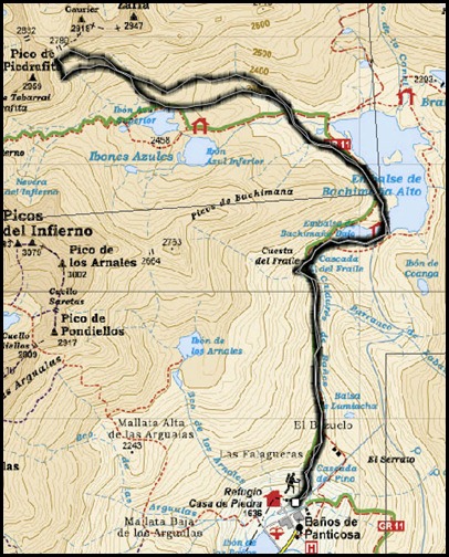 Intento al Corredor Nefropatia 200m D  90º (Pico Piedrafita 2965m, Pirineos) (Mapa)