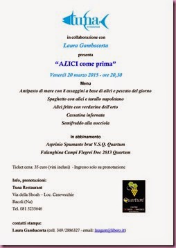 20 marzo Tuna Alici come prima