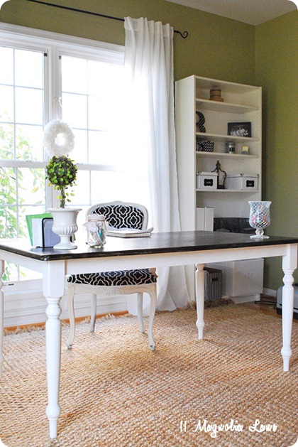 Green walls black accessories Green walls black accessories