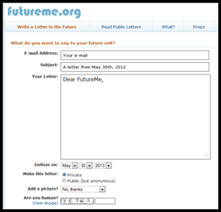 Future Me - Let students send a letter to themselves in the future