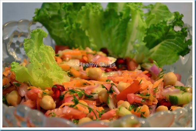 High protein snack - chole kachumber salad