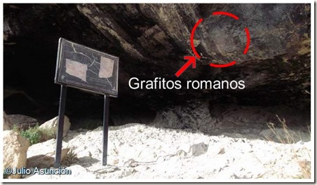 Situación de los grafitos romanos fácilmente visibles - Cueva Negra - Fortuna