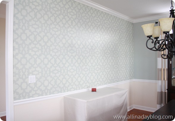 stenciled dining room wall