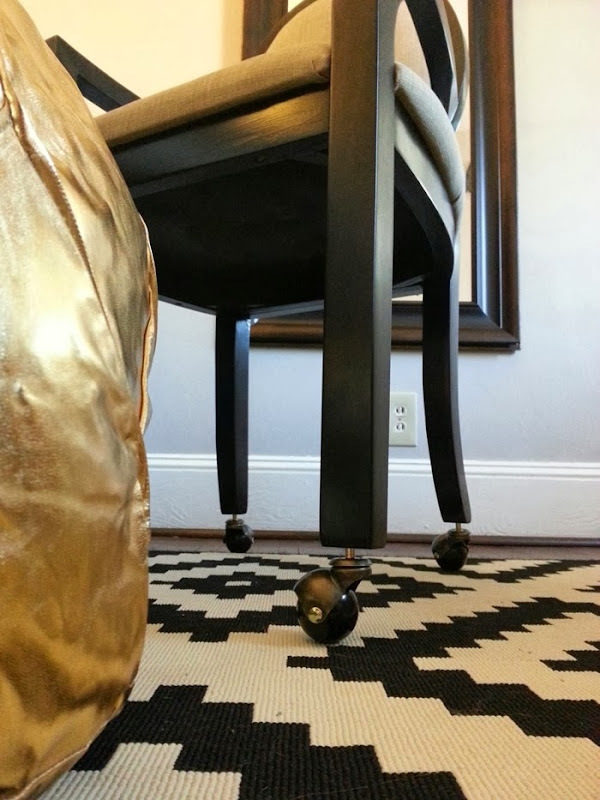 adding casters to an accent chair