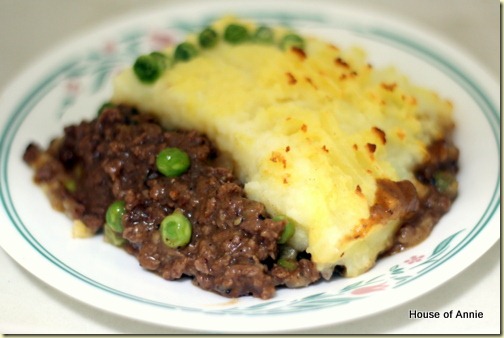 plate of cottage pie