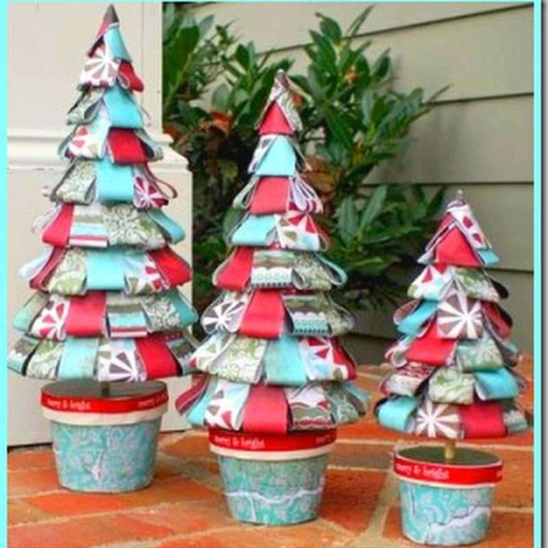 manualidades árbol de navidad con reciclados