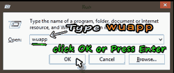 Type wuapp in Run Dialog & Press Enter or Click OK