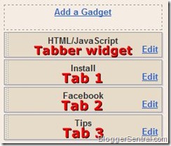 tabbed contents view elements