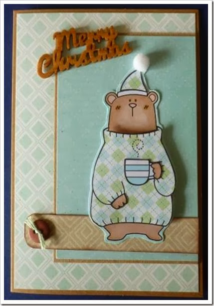 sleepy bear Christmas card