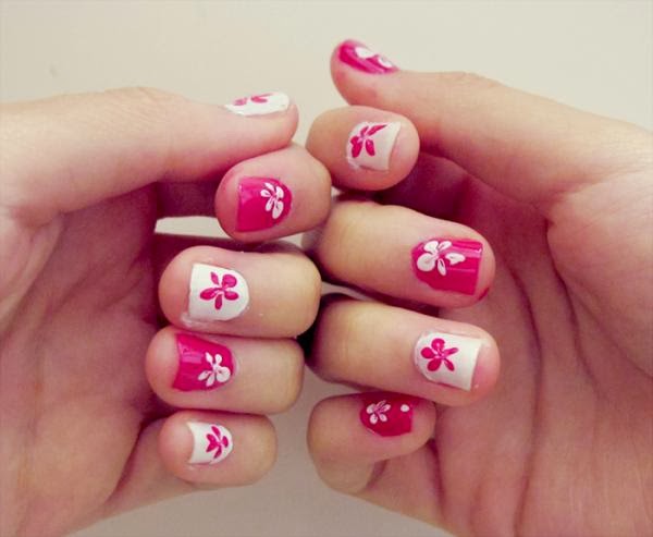 Pink N White Nails Cool Nail Design Ideas