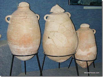 Olive oil jugs at Ekron Museum, tb031500014 Olive oil jugs at Ekron Museum, tb031500014