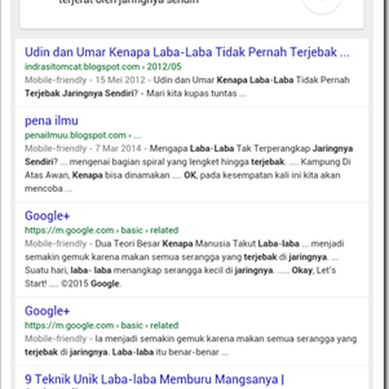 Ok Google Kenapa ELTELU: #OkGoogle Kenapa Laba-Laba Tidak Terjebak Dan Terjerat Oleh