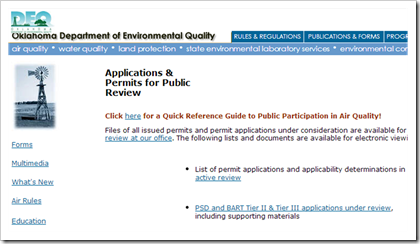 Oklahoma Department of Environmental Quality Air Quality
