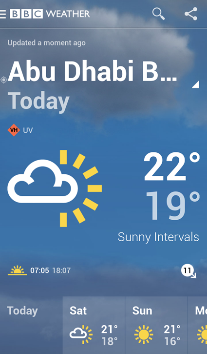 BBC Weather forecast