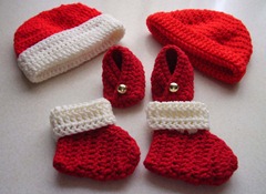Red booties hats