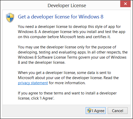 Mobile Services - DeveloperLicenseDialog Mobile Services - DeveloperLicenseDialog
