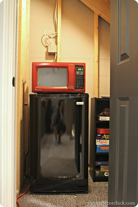 kitchenette under stairs