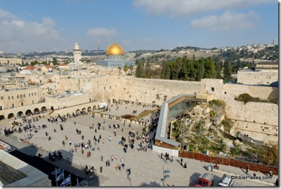 Western Wall prayer plaza from southwest, tb010312492