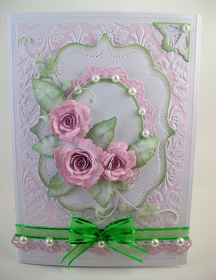 Delicate Roses Wedding Card