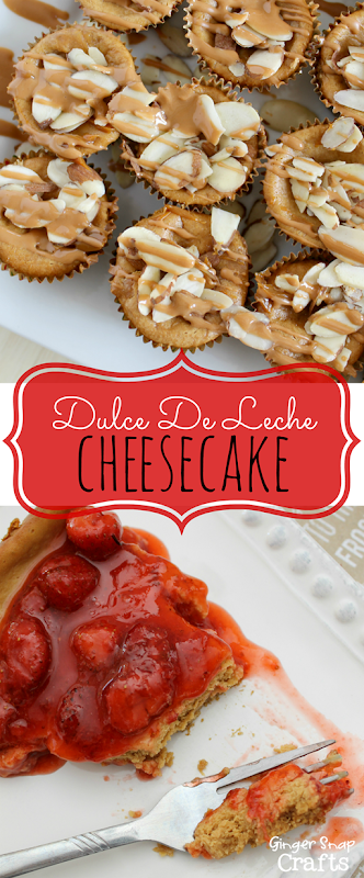 Dulce De Leche Cheesecake ~ two ways at GingerSnapCrafts.com #perfectpie #cbias #shop #yummy