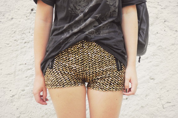 GOLD SEQUIN SHORTS