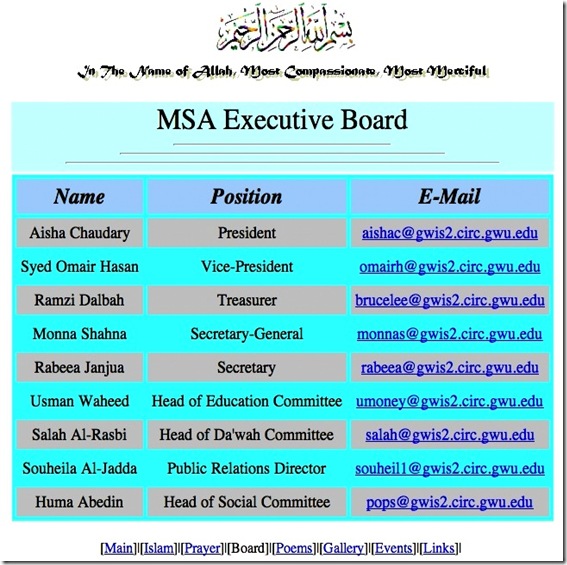 Huma_MSA_Board at GWU