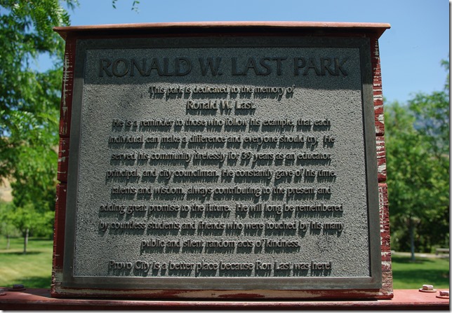 Ronald W. Last Park Provo Utah